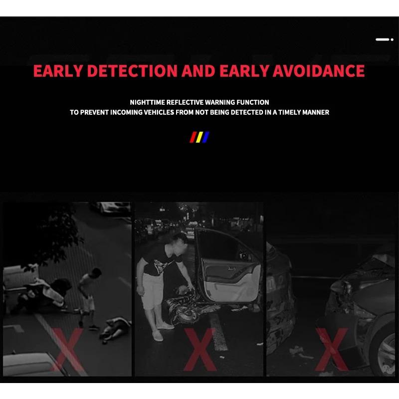 4PCS Car Door Safety Warning Reflective Mark 3D Sticker Car Accessories for Suzuki Grand Swift Jimny Vitara Baleno SX4 XL-7 GW250