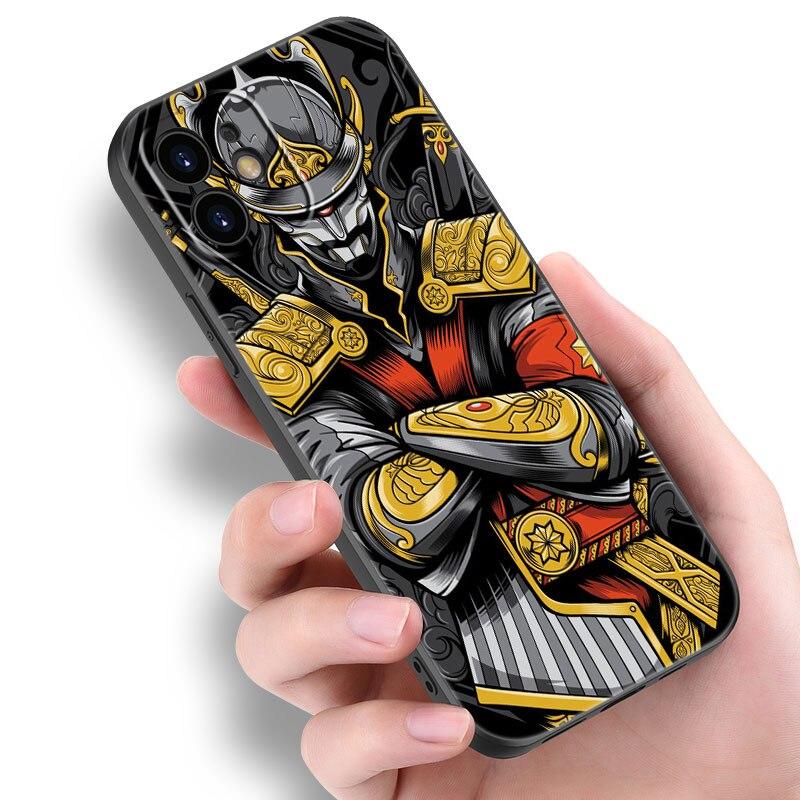 Japanese Samurai Phone Case For Apple iPhone 14 13 12 Mini 11 Pro Max 7 8 XR X XS 7 8 Plus SE 2020 2022 Black Soft Cover
