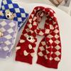 Cute bear short knitted handmade DIY scarf women's winter warm versatile student wool scarf