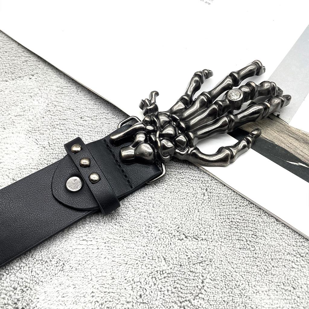 Skull Y2k Rivet Belt Men and Women Punk Style Personality Hip Hop Belt Fashion Versatile Decorative Belt Hipster