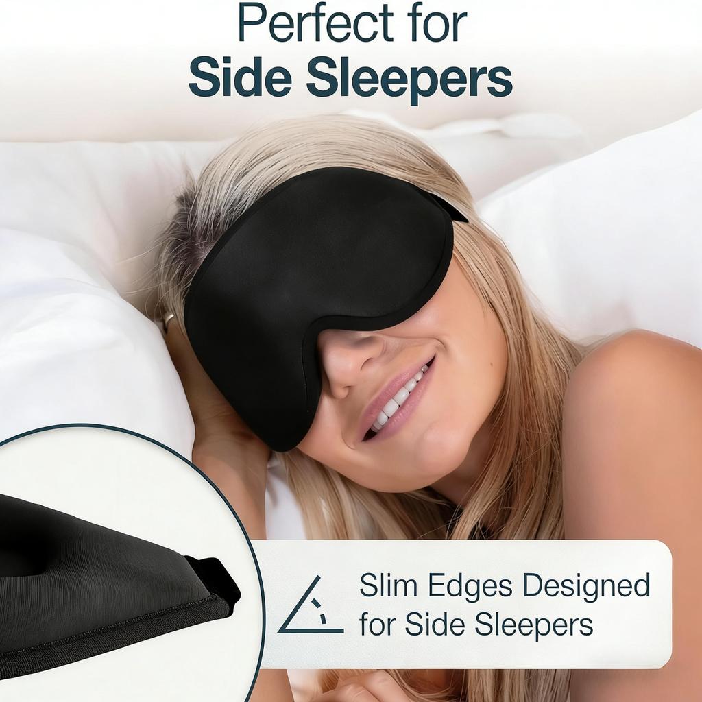 3D Contoured Sleep Mask 100% Light Blocking Eye Mask Ultra-Soft Skin-Friendly Material Breathable Eye Cover For Rest Travel Yoga