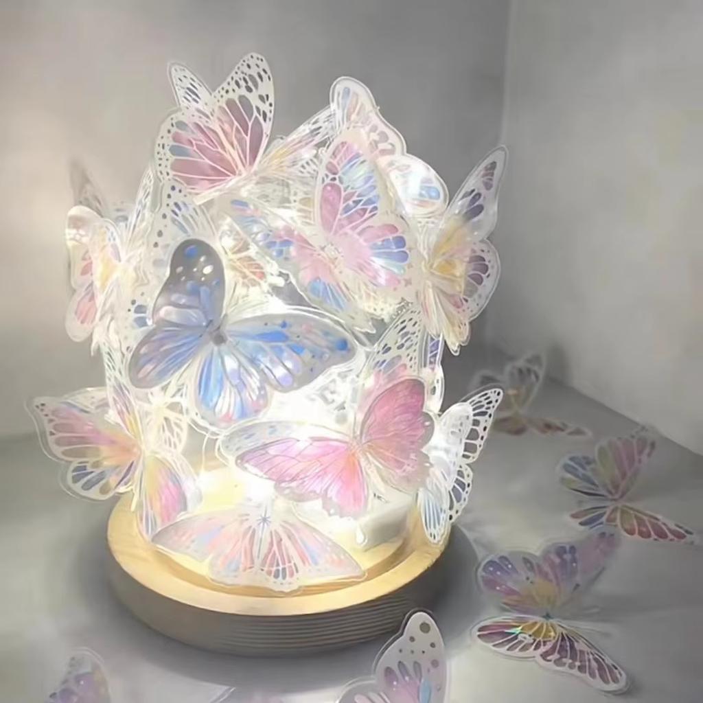 Butterfly Shape Night Light Handmade DIY Material Pack Ambient Light Bedroom Valentine's Day Gift Children's Toy Room Decoration