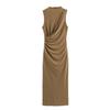 Women's Spring 2025 Versatile Pleated Sleeveless Slim Dress