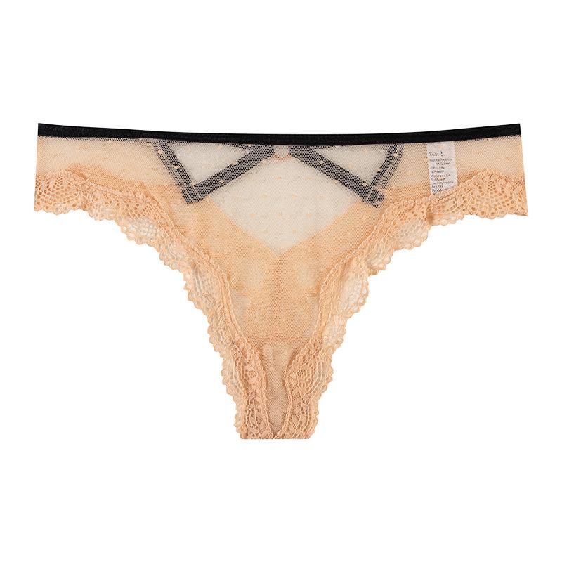 Lace Hollow Sexy European & American Style Triangle Underwear – Solid Color, Pure Desire Design.