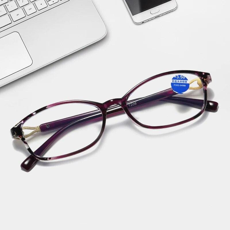 New Printed Small Frames For Women's Reading Glasses Classic Anti Blue Ray Presbyopia Eyewear Optical Spectacles Goggle