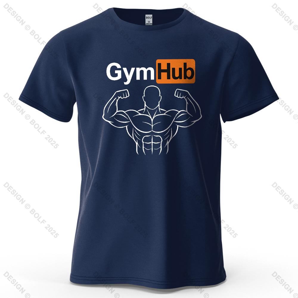 Gymhub Minimalist Printed Casual Short Sleeved New Personalized Mens And Womens Soft And Skin Friendly Fashionable Tshirt