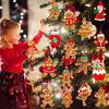 16 cute wooden gingerbread men's Christmas tree ornaments, gingerbread men's Christmas tree pendants