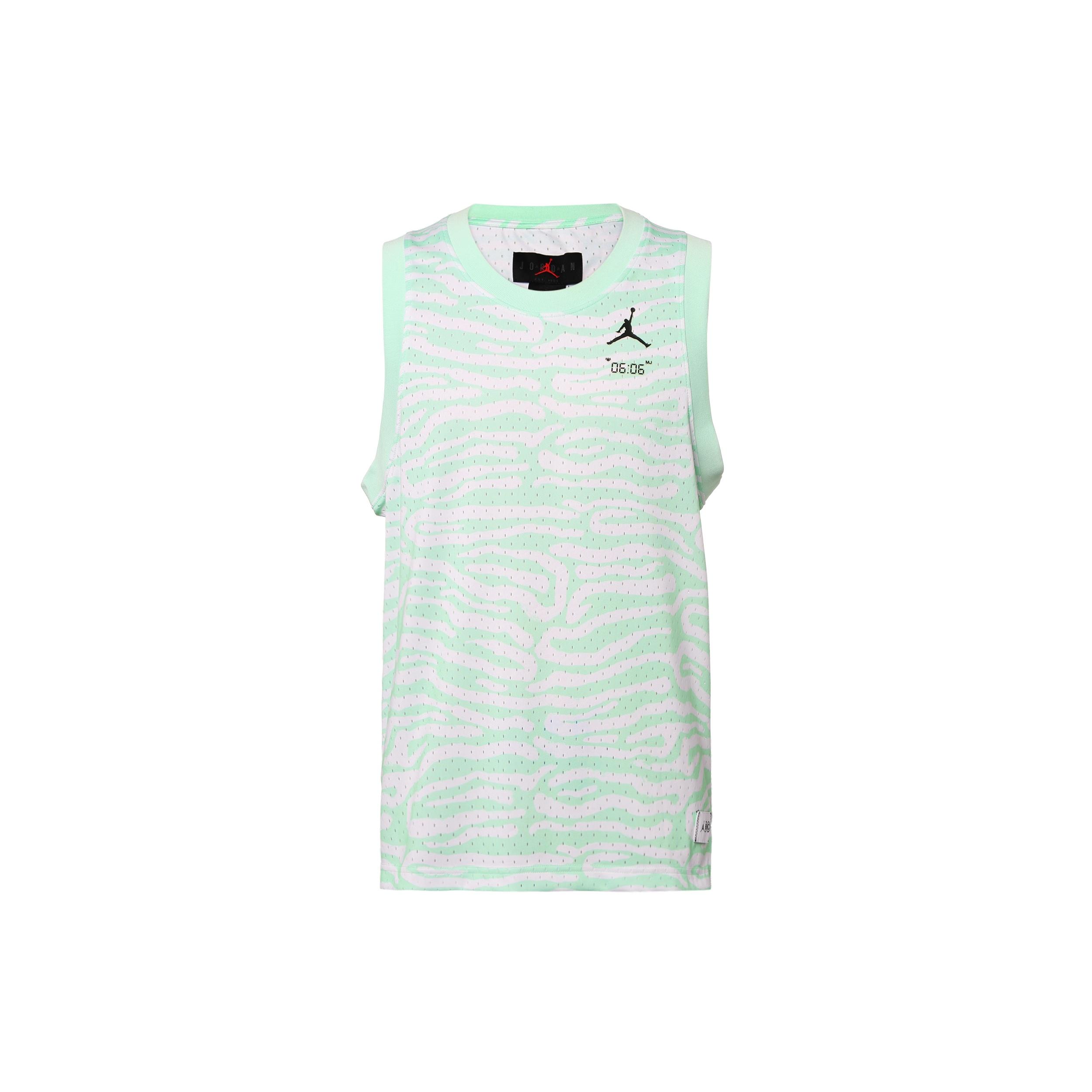 Air Jordan irregular texture Alphabet Printing Mesh Training Sports Vest Mint Green Men s DM1825-379 M