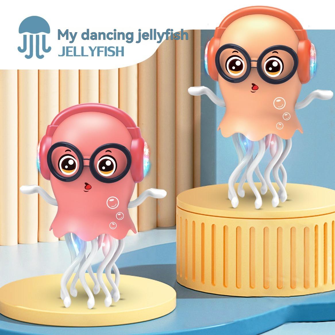 Children's electric quirky dancing octopus jellyfish automatic obstacle avoidance toy car music light decompression toy