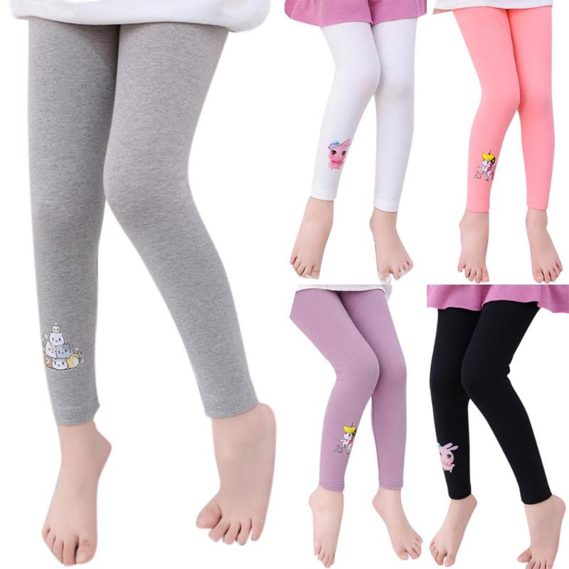 Cartoon Unicorn Dívčí legíny Dětské Slim Fit Strečové kalhoty Sportovní Úzké dlouhé kalhoty