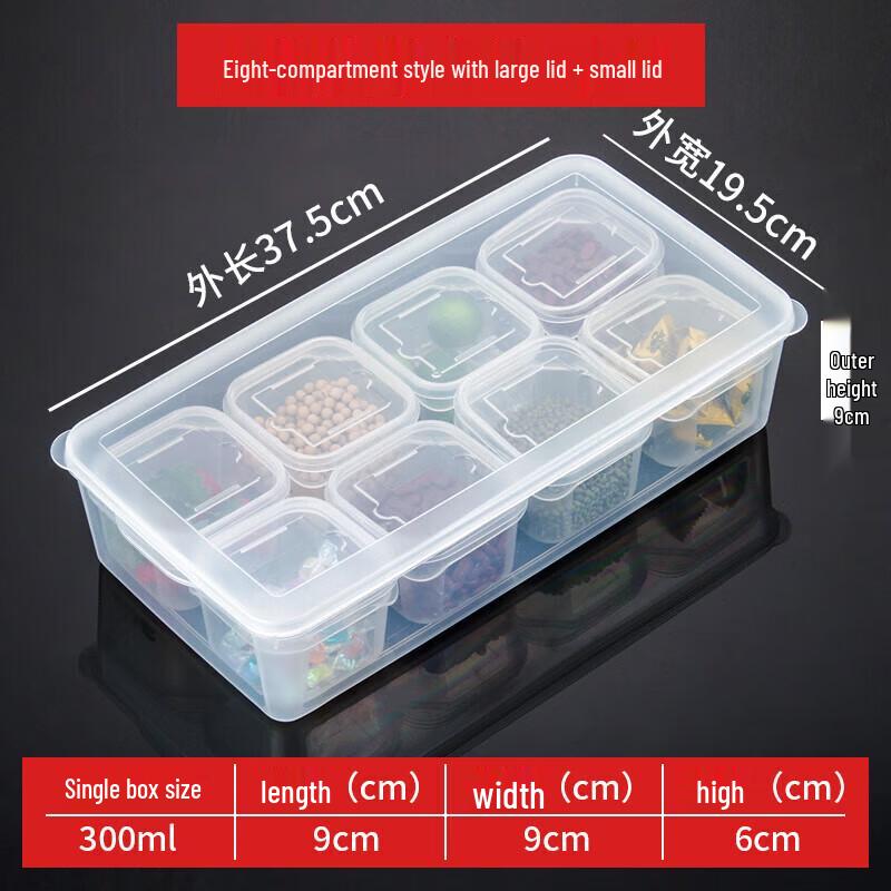 Rectangular Plastic 4-Compartment Food Storage Box
