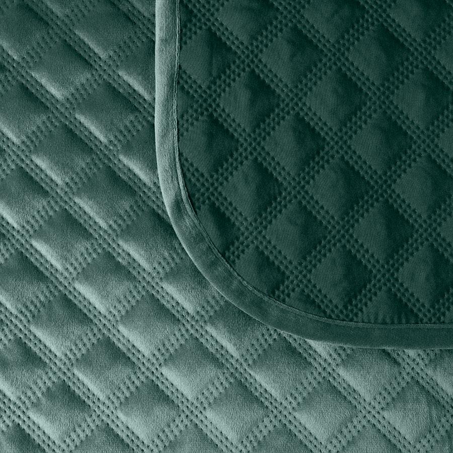 VELVI Emerald Green Decorative Bedspread 170x210cm - Velvet Elegance In Your Bedroom