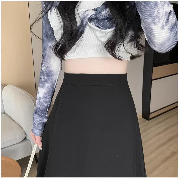2024 Women's High Waist A-line Midi Skirt: Irregular, Professional, and Flowy