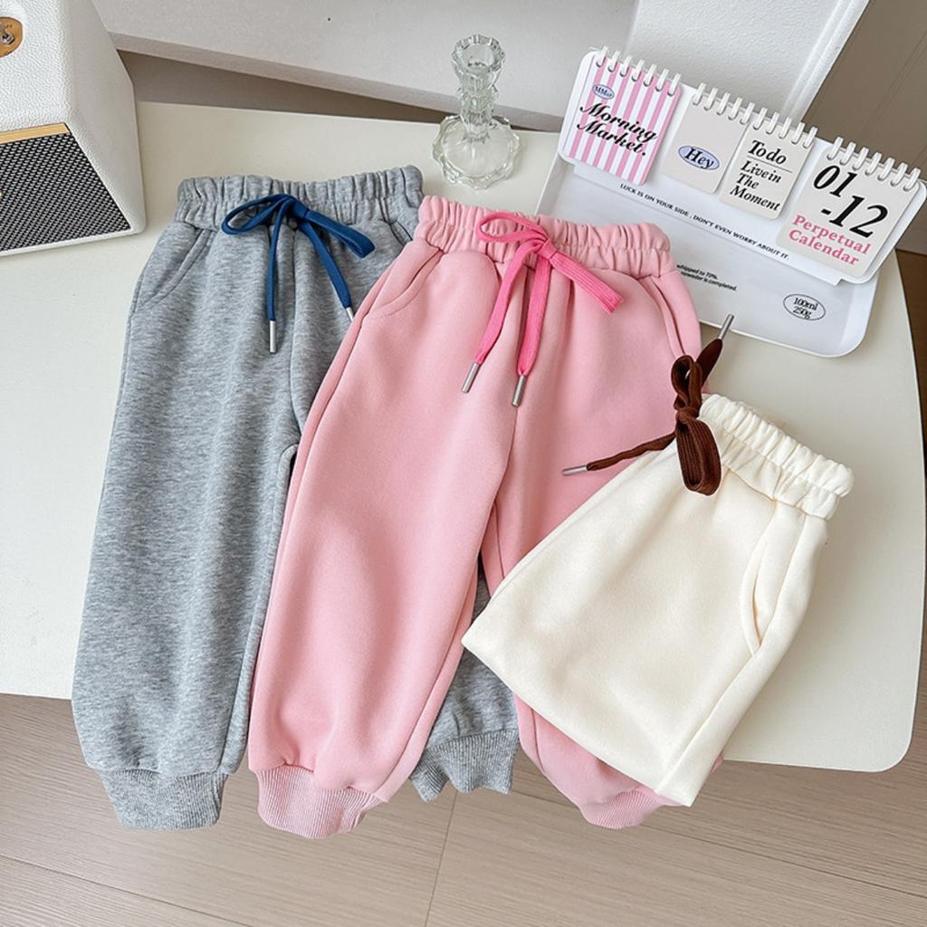 Kinder Herbst- und Winter-Sweathose, lockere und vielseitige lässige Sporthose für Jungen und Mädchen, Baby-Plüsch-Langhose