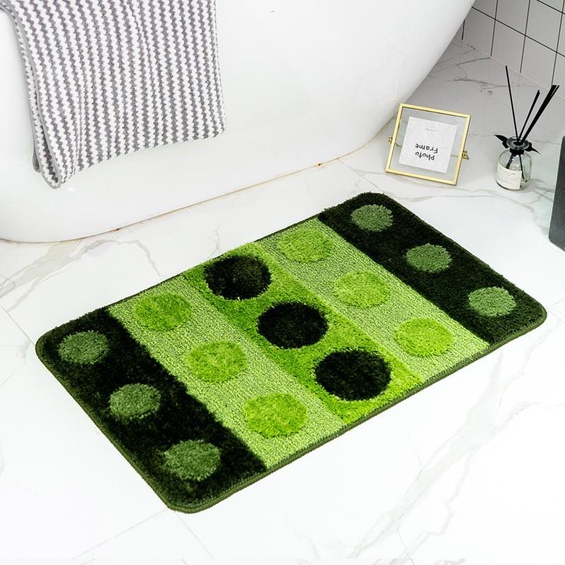 Double-Layer Plush Flocked Bath Mat Non-Slip Floor Rug Bedroom Entryway Bathroom Bohemian Style Washable