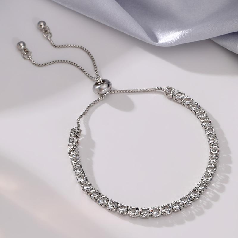 Fashion Geometric Crystal Adjustable Fringed Bracelet Ins Niche Light Luxury Personalized Bracelet High-end Jewelry