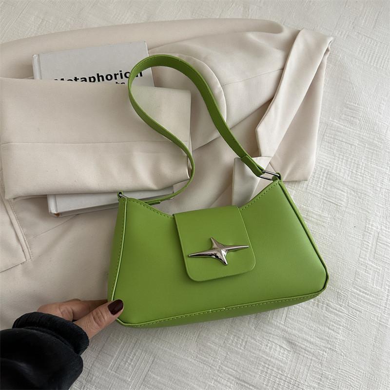 Elegant Black And Khaki Pu Underarm Bag For Women Lightweight Stylish Satchel Green