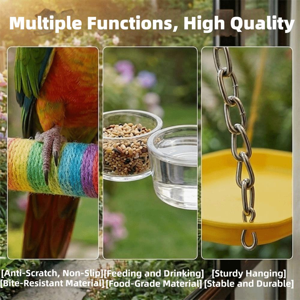 Interactive Bird Swing Hammock Durable Bird Cage Toy Budgie Hanging Swing Toy Cockatiel
