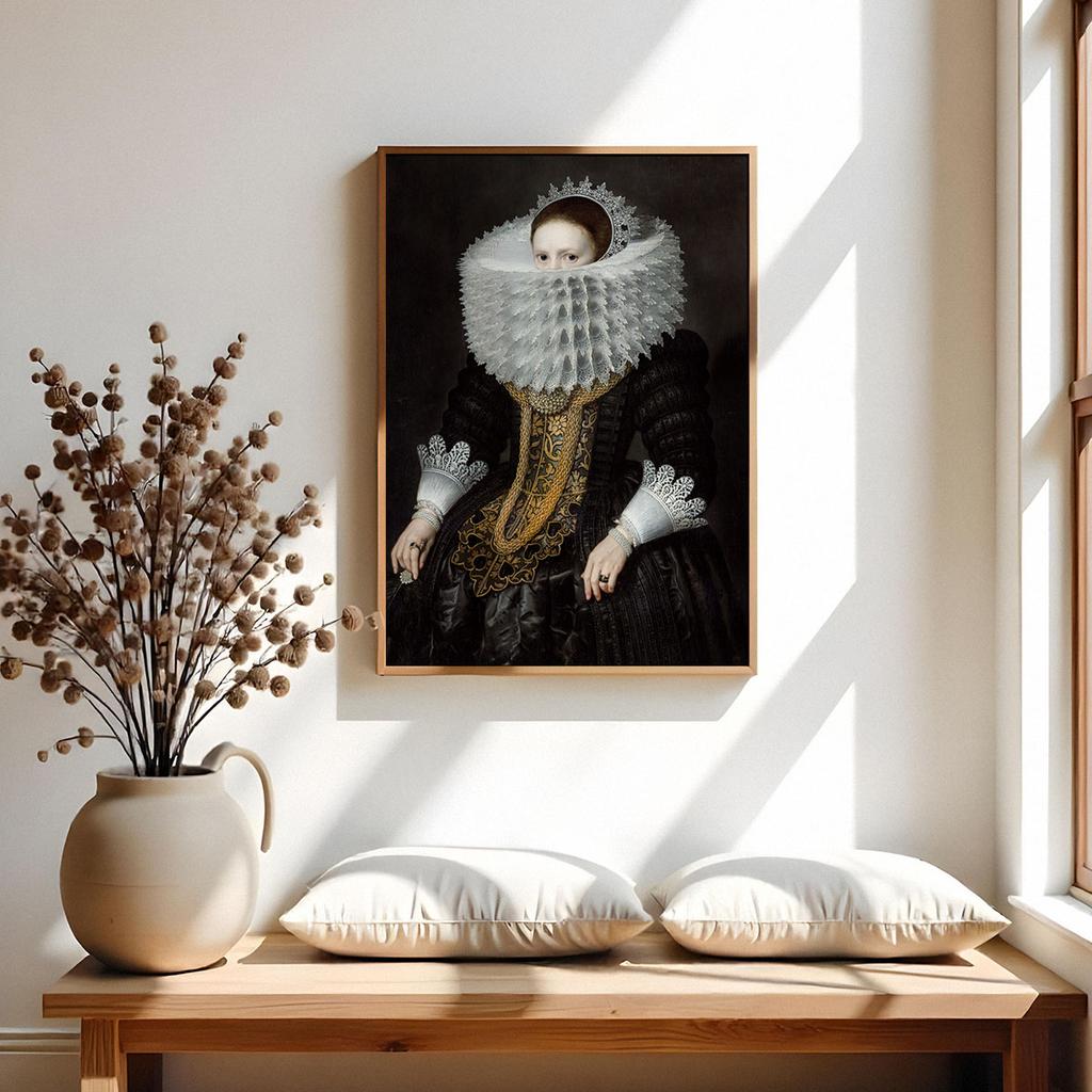 Plakat portret gorset koronka