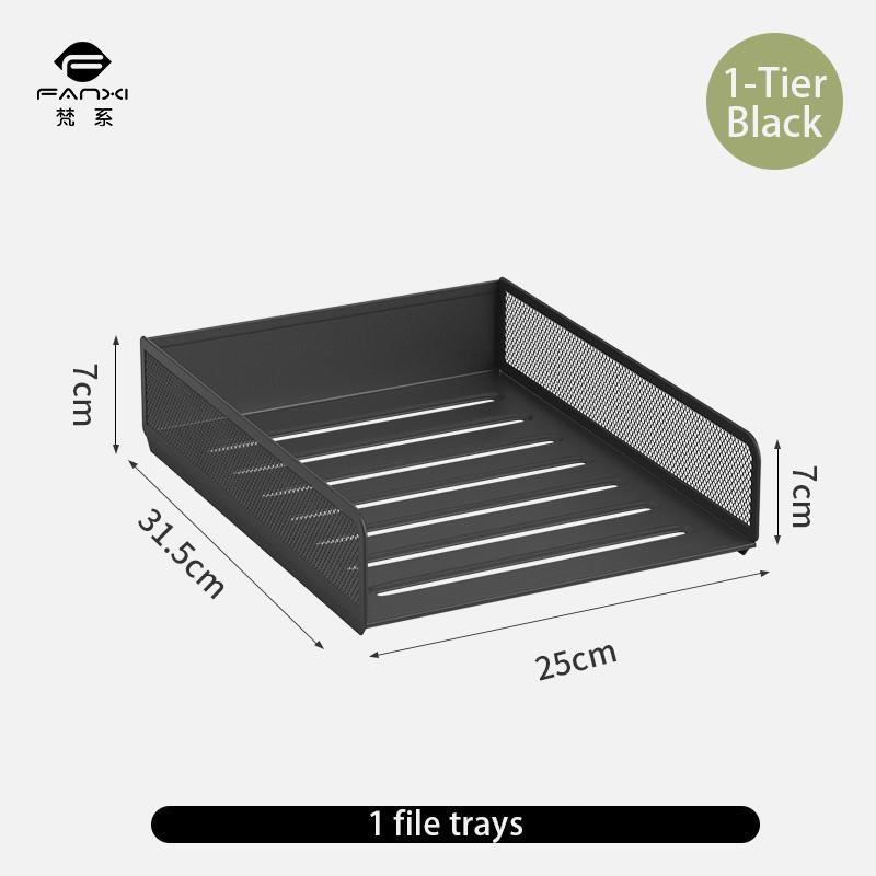Desktop metal file tray Thickened metal tray Desktop file rack Metal file frame Office storage rack Paper storage for documents 5350₽