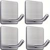 Heavy Duty Adhesive Towel Hook Stainless Steel Adhesive Hook Hanging Bathroom Kitchen Storage Holder Sticky Hooks Silver Hanger