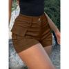 2025 High-Waisted Buttoned Workwear Shorts for Women with Pockets - European & American Street Style