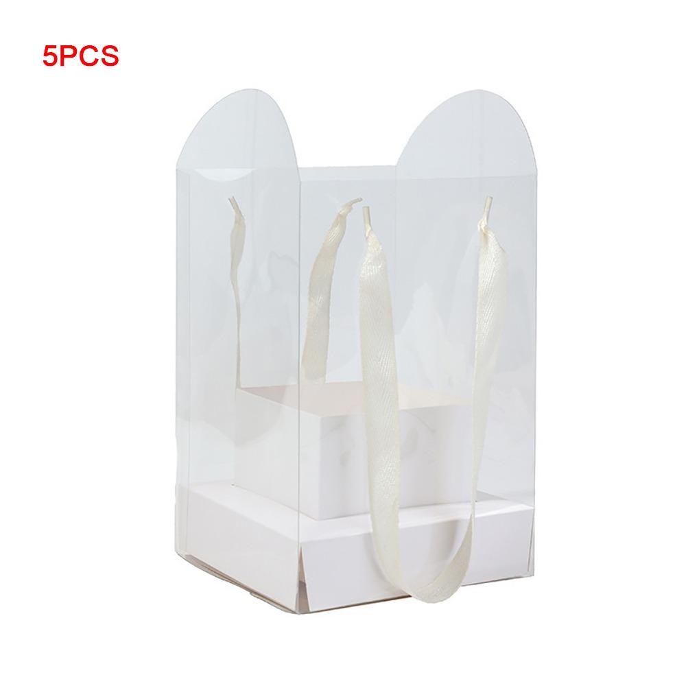 5Pcs Bouquet Wrapping Bag Waterproof Flower Packaging Box Flower Handbag Box For Wedding Party