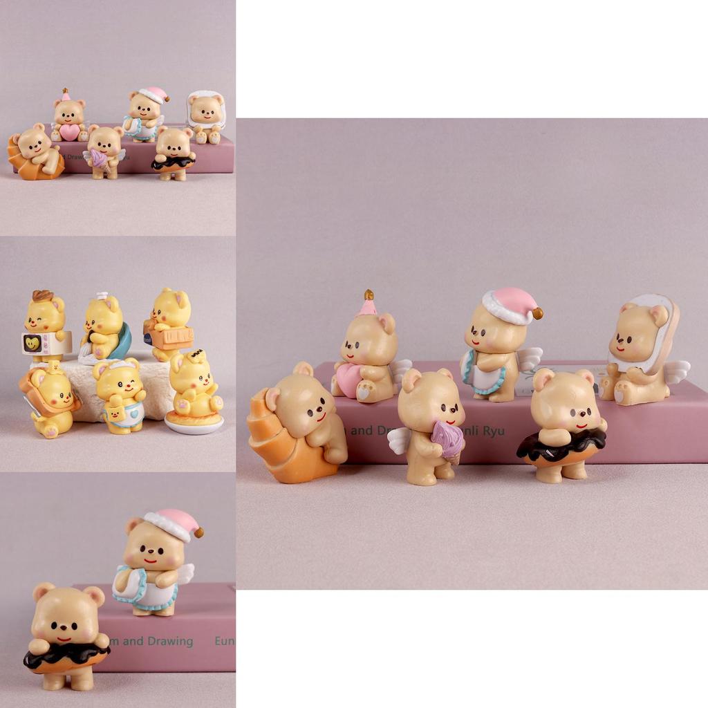 Adorable Butterbear Yellow Butter Bear Cute Blind Box Collectible Figurine Set
