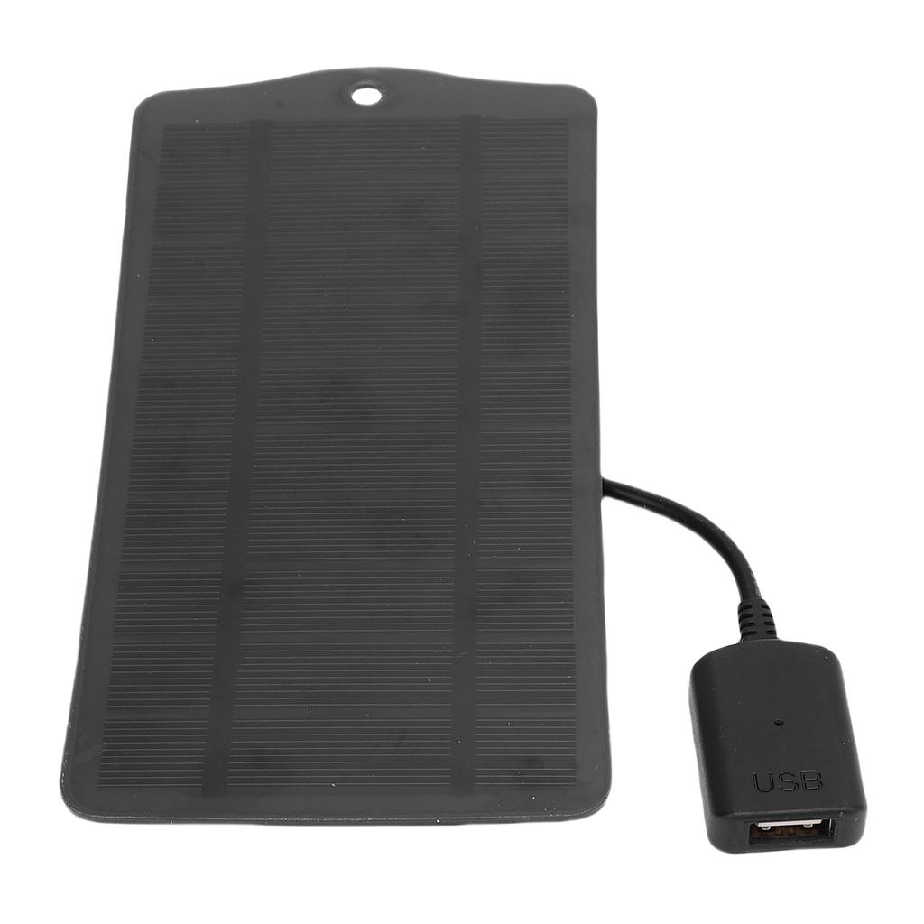5W Monocrystalline Solar Panel USB Solar Charger Solar Phone Charger for Outdoor Camping Travel Black