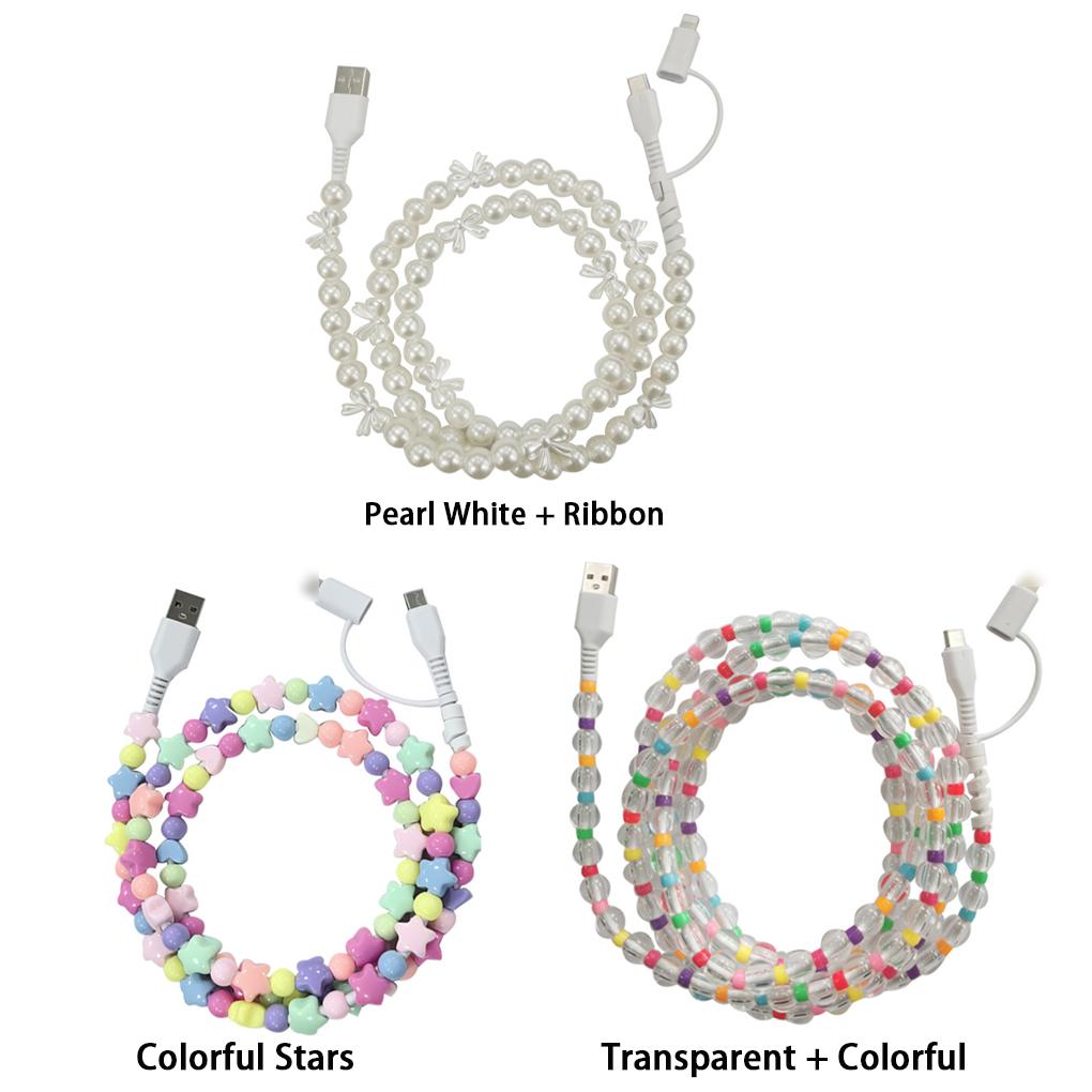 Charging Cable for IPhone Fast Beads Phone Cable Charging Cable For iPhone14/Pro Max Android Phone  Usb To Type C Type+1