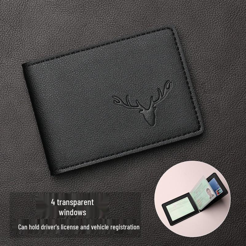 Men's Leather Dual Card Holder & Driving License Sleeve