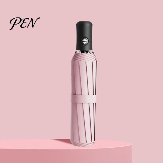 Travel Umbrella Automatic Folding with Carabiner Handle, UV Rain Protection Rainproof Umbrella, Windproof Portable for Women Men Easy Open Close