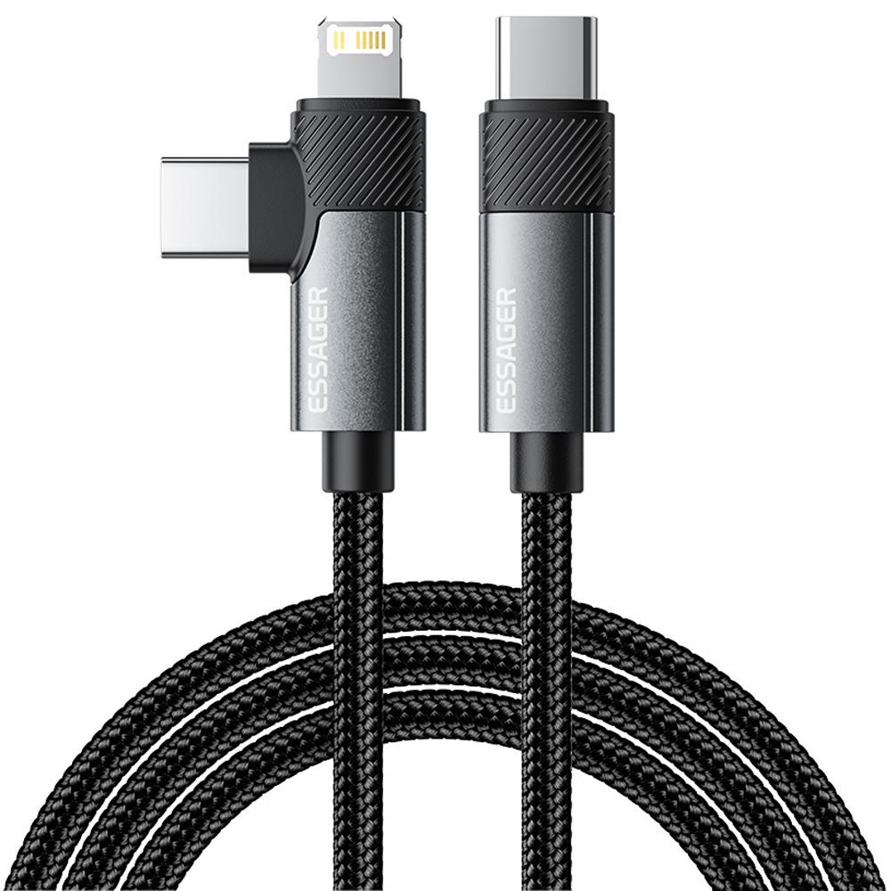 ESSAGER 1m Type-C to Lightning+Type-C PD 65W Phone Fast Charging Data Cable A