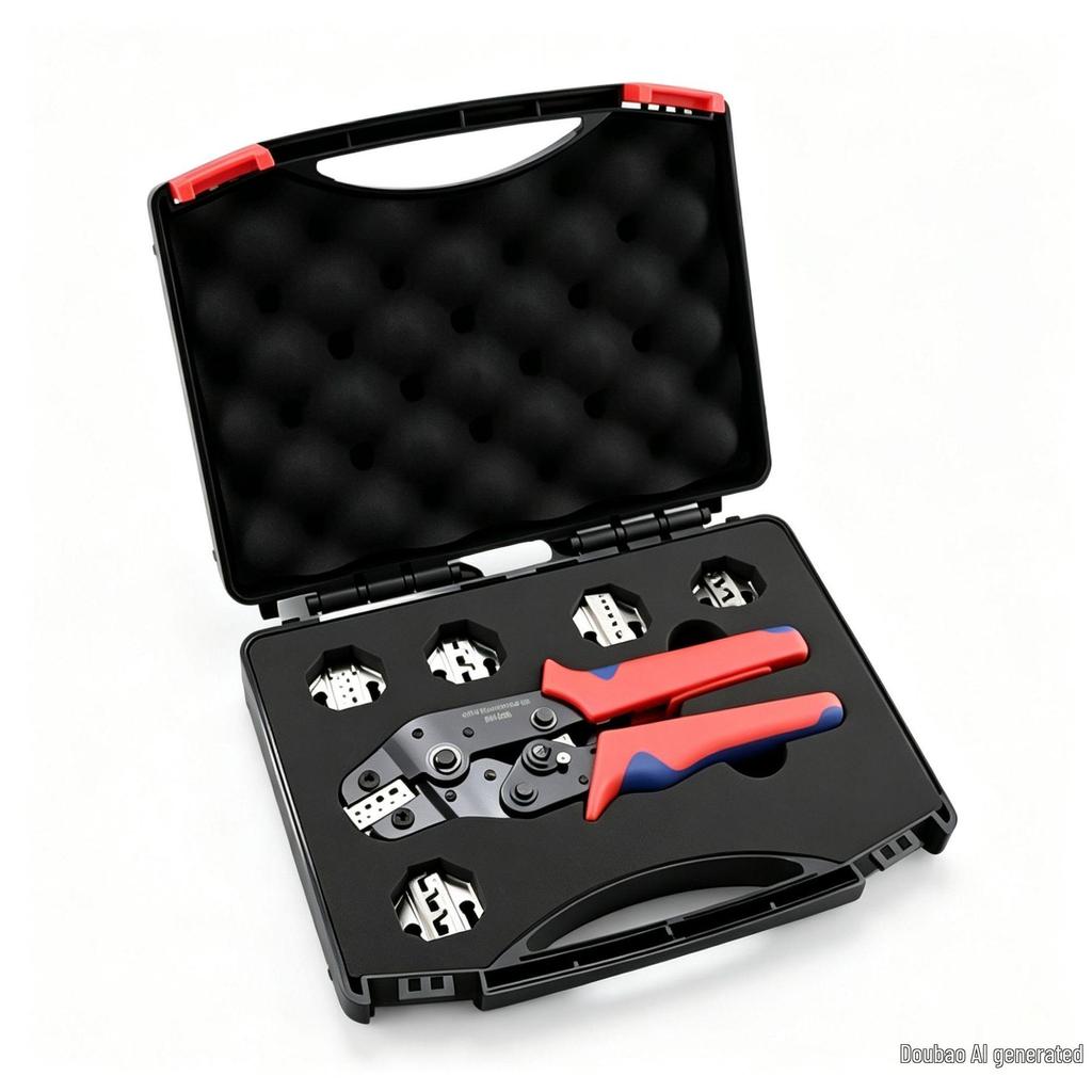SN Series 7.5-inch Ratcheting Crimping Pliers Set - Multifunctional Cold Terminal Pliers and Mold Accessories.