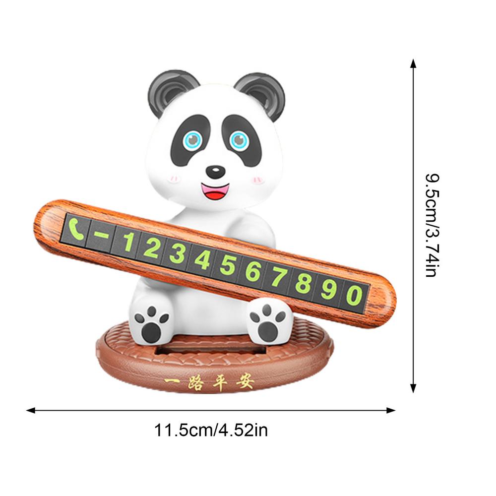 Car Temporary Parking Plate Solar Cartoon Temporary Parking Number Plate Shaking Head Doll Vehicle Stop Accessories For RVs SUVs