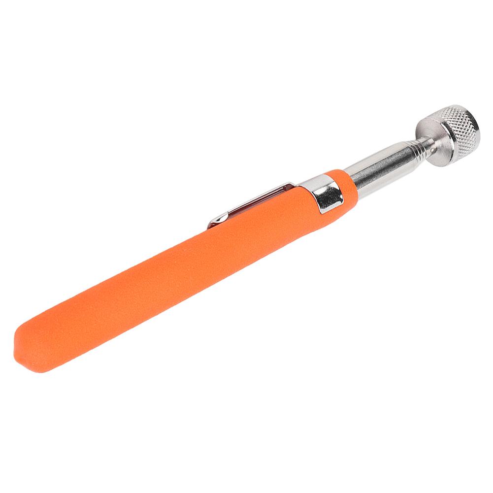 Non slip Magnetic Telescopic Retractable Pickup Stick Pick up Tool with LED Light Orange