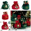 Antlers Christmas Candy Bag Santa Claus Gift Drawstring Pouch  Christmas Decoration