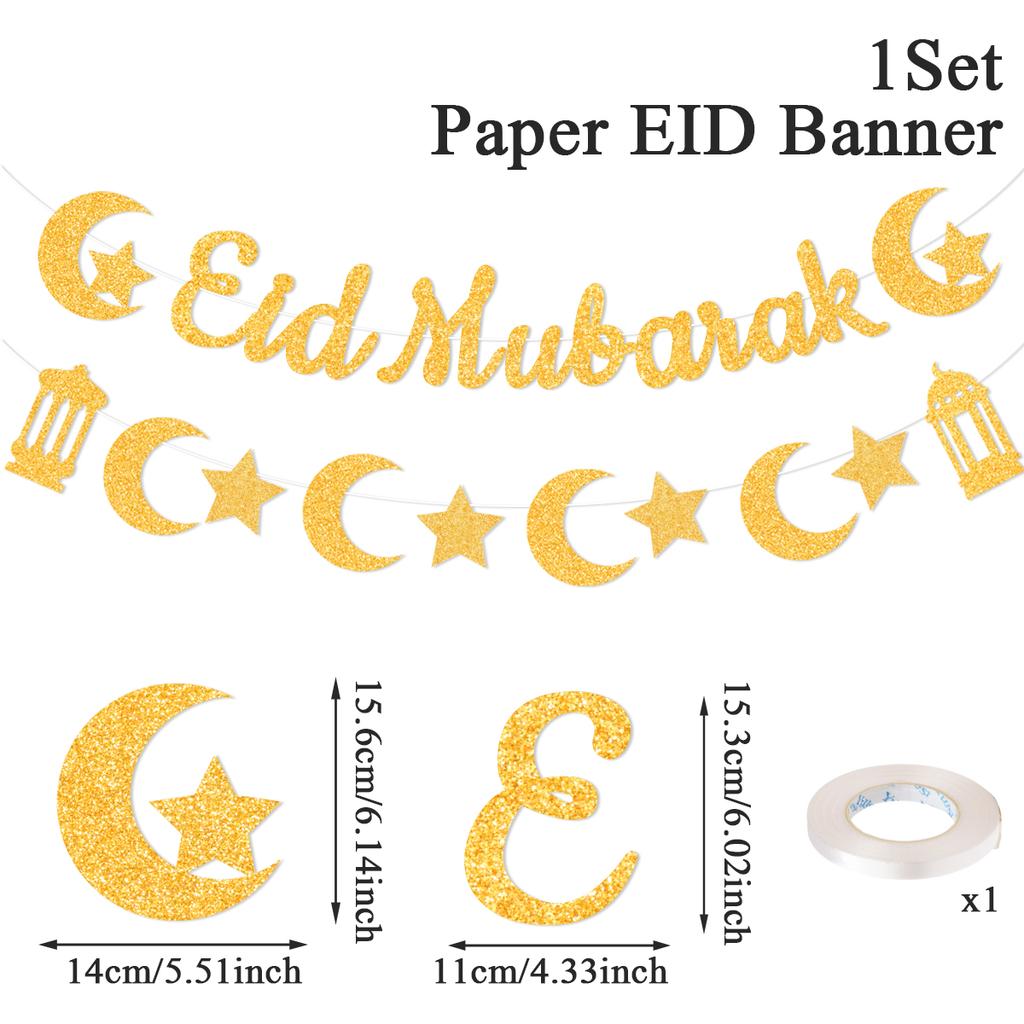 Eid Mubarak Ramadan Kareem Banner Pull The Flag Eid Ramadan Decor For Home 2025 Ramadan Muslim Islamic Party Decor Supplies