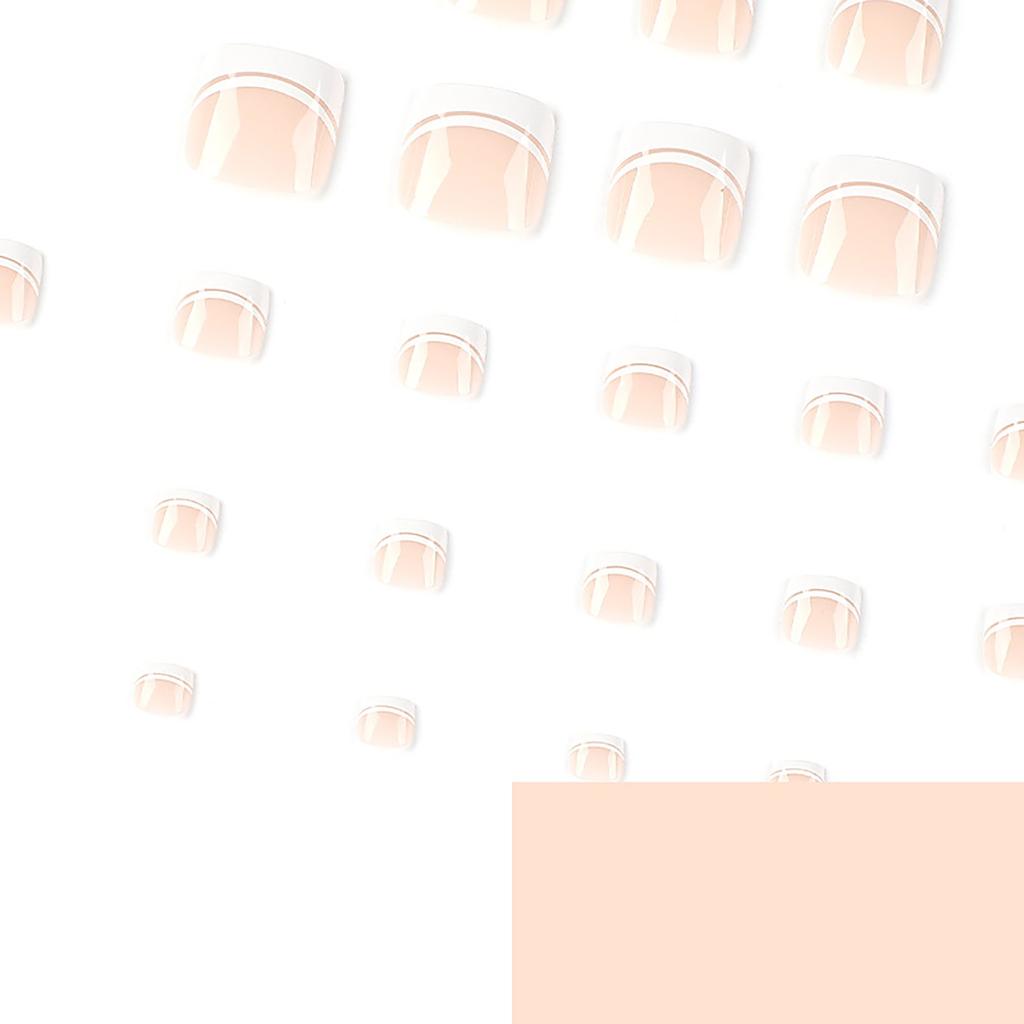 24 szt. Nakładane na paznokcie, krótkie białe francuskie nakładki na paznokcie, manicure, 10 ml