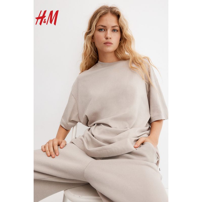HM Fall Women's Clothing Fashion Casual Casual Soft Cotton Large Profile T-shirt 1137208