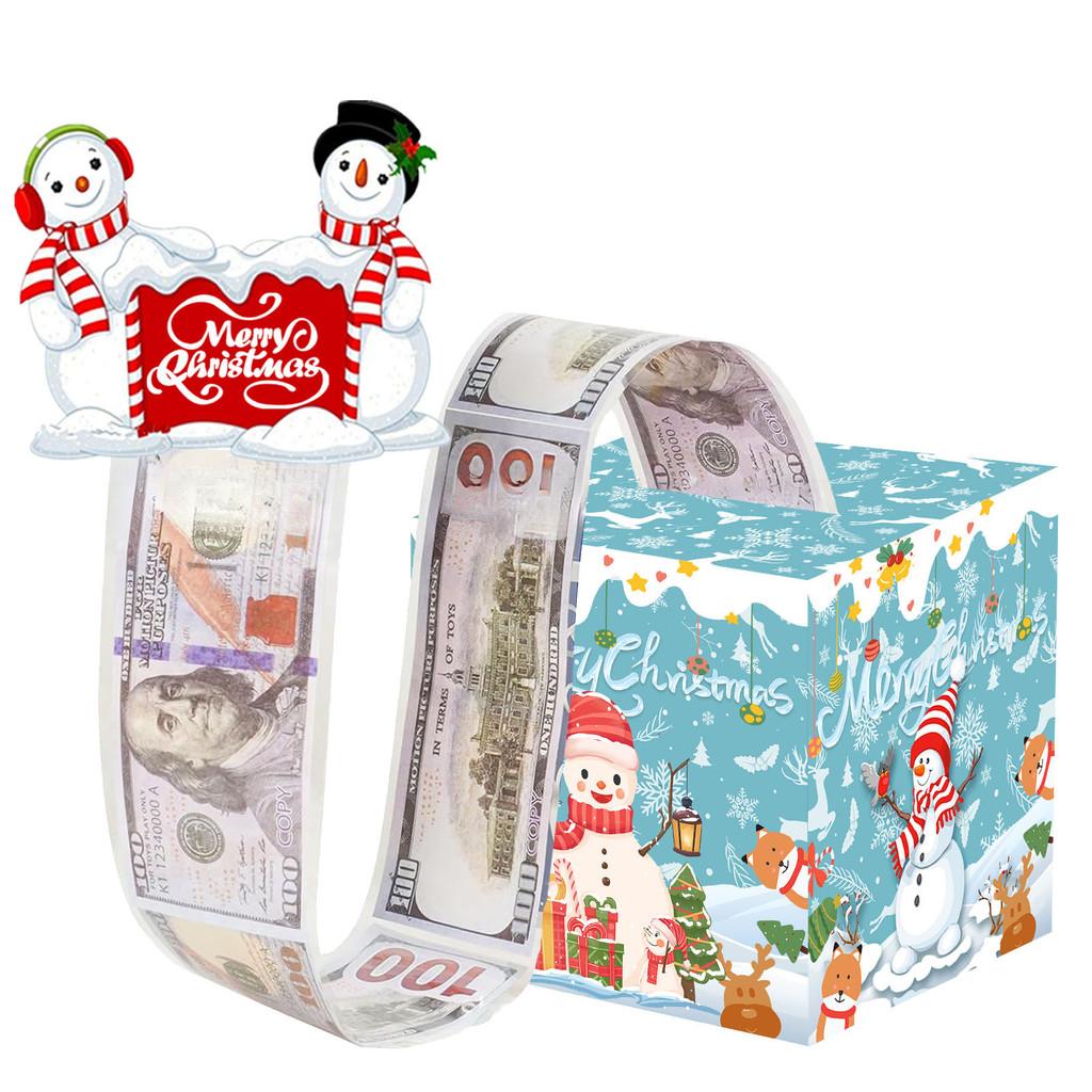 Snowman Pattern Letter Money Box With Paper Material Christmas Party Decor Gift