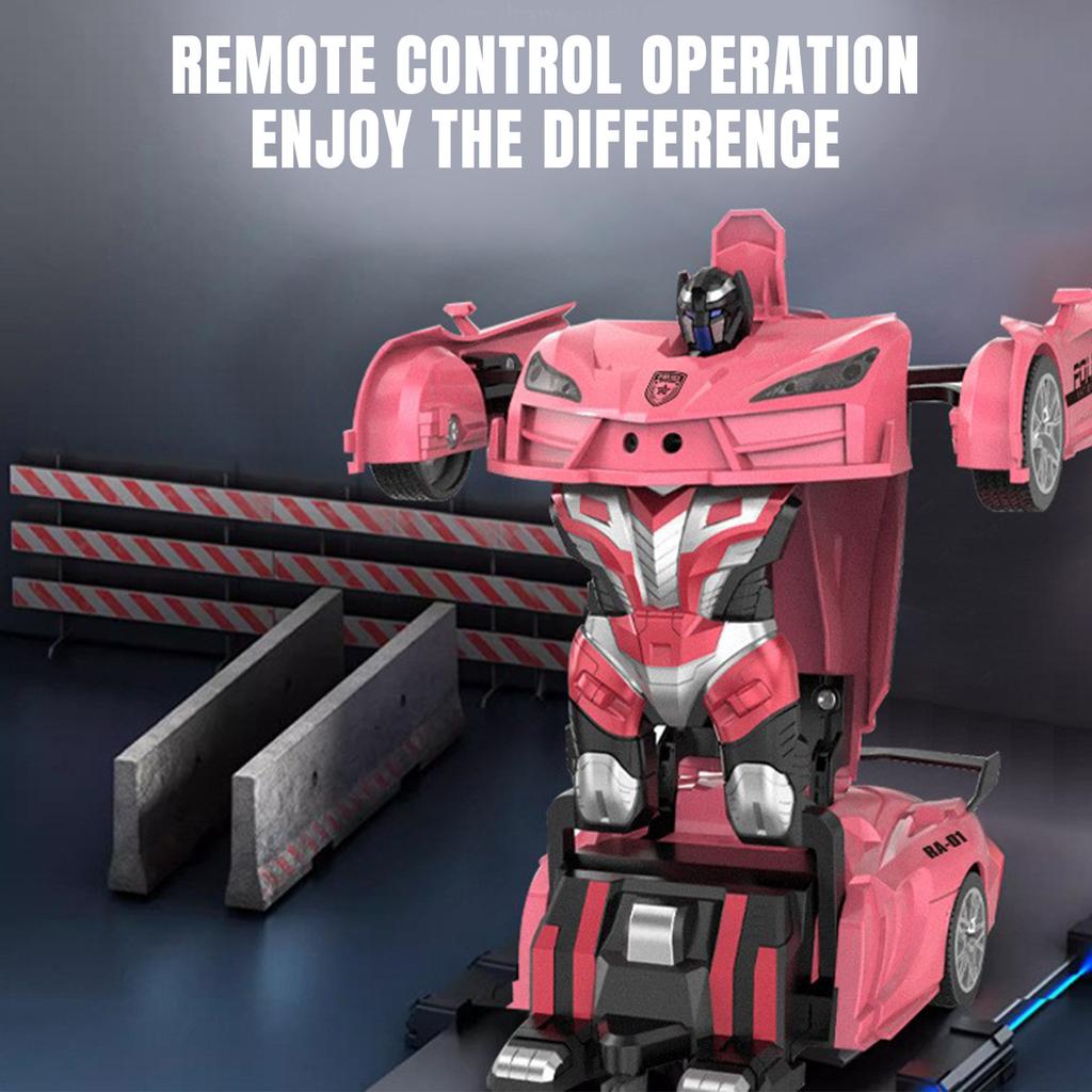 Children's Toys, Gifts,Remote Controlled Transformation Robot 2.4G Light  Car One Click Transformation Car Human, Boy's Gift