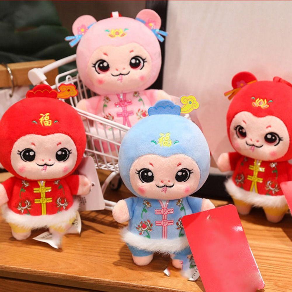 

15/25/30 см Игрушка-талисман года змеи Костюм Танг Кукла-змея удачи Мягкие игрушки Кукла-змея удачи для детей 15cm-Pink Girl