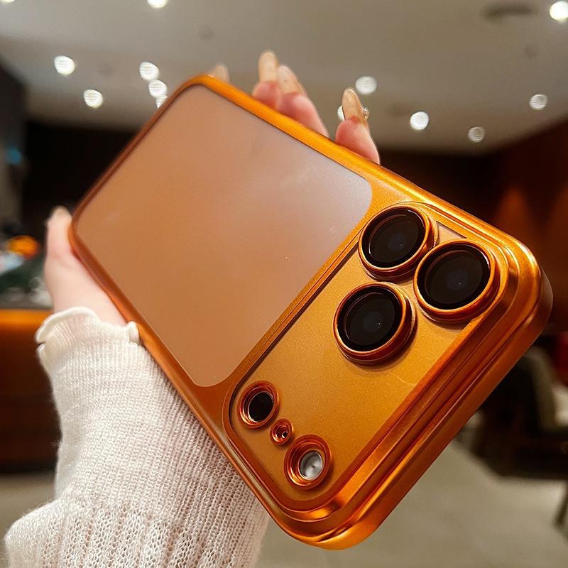1PC Vibrant orange matte texture mobile phone case, suitable for iPhone 17 series