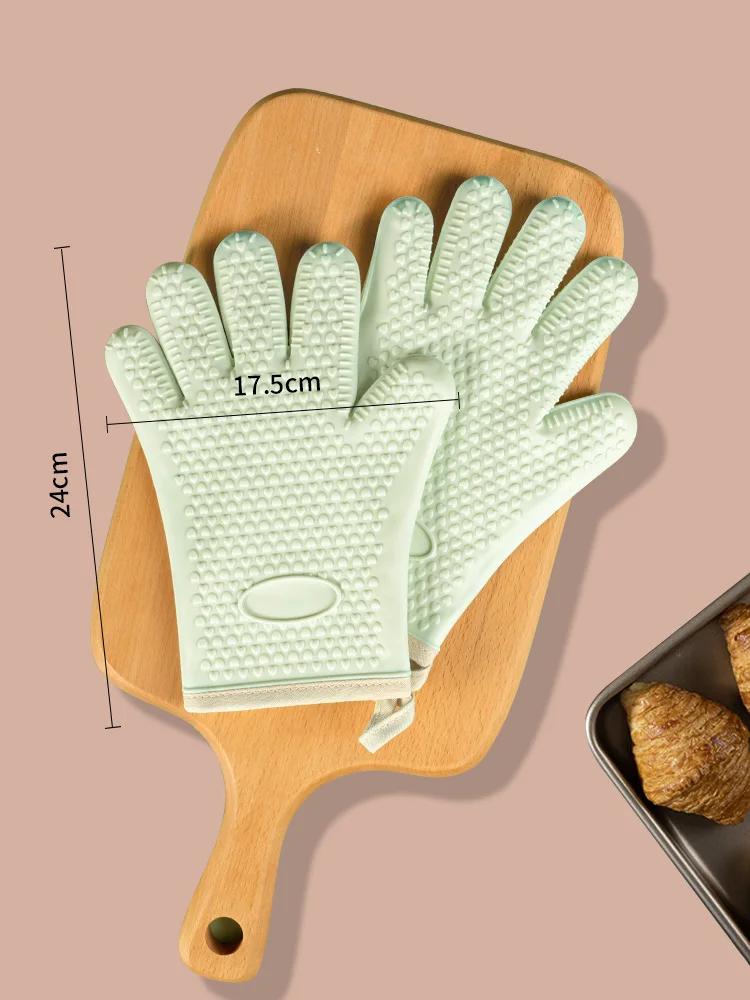 Zackoo Anti-Verbrühungs-Handschuhe, Silikon Hochtemperaturbeständig Rutschfest Hitzebeständig Mikrowellenofen Backhandschuhe Für Chitchen