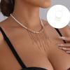 Versatile Adjustable Length Pearls Accent Tassels Necklace For Bridal Event Evening Parties Or Daily Wear