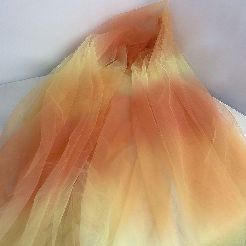 Gradient Rainbow Tulle Fabric Star Sequin By The Meter for Dress Hanfu Wedding Package DIY Sewing Cloth Soft Thin Draping Blue