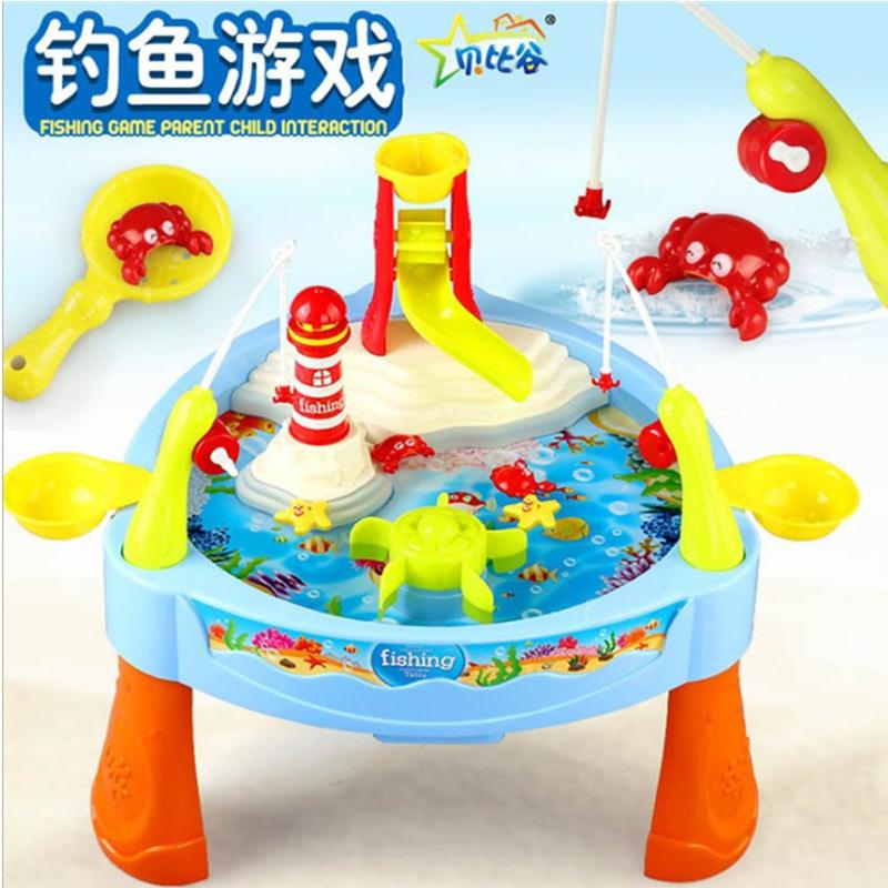 Play House Electric Fun Water Fishing Platform With Light Music Early Education Baby Fishing Fish Can Swim Fishing Plate