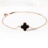Titanium Steel Four-Leaf Clover Anklet Women Rose Gold Non Tarnish Anklet