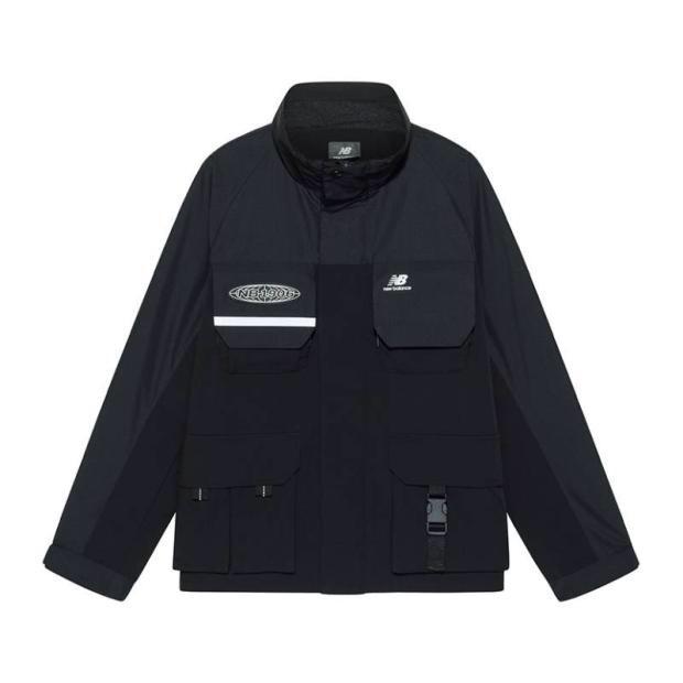 New Balance Windproof Hooded Cargo Jacket Asia Sizing Black Men s NAA3N011-BK S